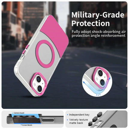 For iPhone 14 / 13 Case Compatible with MagSafe Color Splicing IMD TPU+PET+PC Mobile Cover