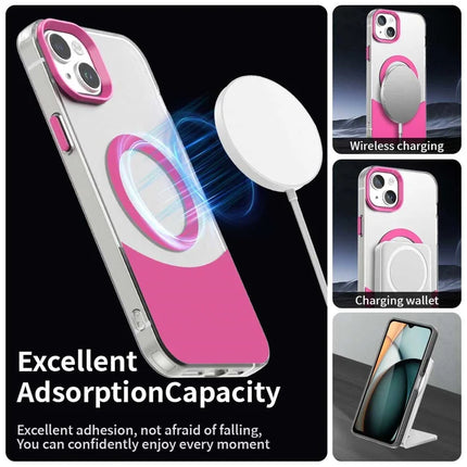 For iPhone 14 / 13 Case Compatible with MagSafe Color Splicing IMD TPU+PET+PC Mobile Cover