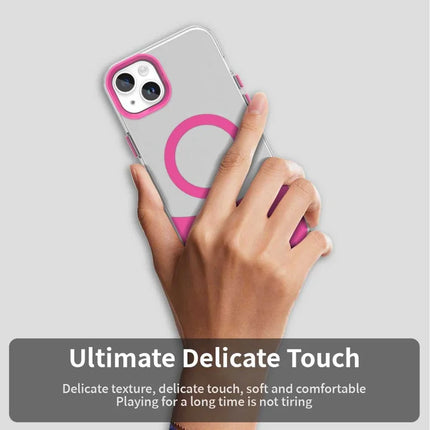 For iPhone 14 / 13 Case Compatible with MagSafe Color Splicing IMD TPU+PET+PC Mobile Cover