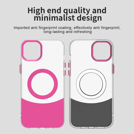For iPhone 14 / 13 Case Compatible with MagSafe Color Splicing IMD TPU+PET+PC Mobile Cover