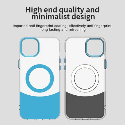 For iPhone 14 / 13 Case Compatible with MagSafe Color Splicing IMD TPU+PET+PC Mobile Cover