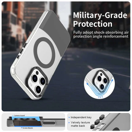 For iPhone 15 Pro Max Case Compatible with MagSafe Color Splicing IMD TPU+PET+PC Mobile Cover