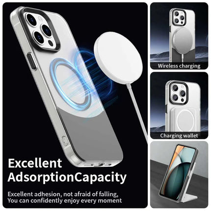 For iPhone 15 Pro Max Case Compatible with MagSafe Color Splicing IMD TPU+PET+PC Mobile Cover