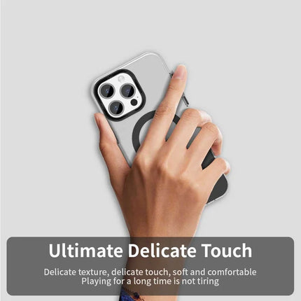 For iPhone 15 Pro Max Case Compatible with MagSafe Color Splicing IMD TPU+PET+PC Mobile Cover