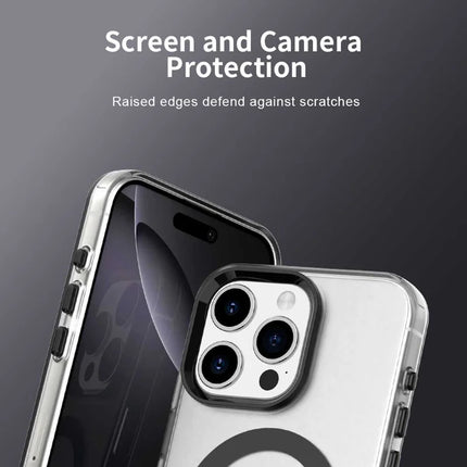 For iPhone 15 Pro Max Case Compatible with MagSafe Color Splicing IMD TPU+PET+PC Mobile Cover