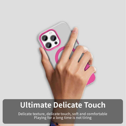 For iPhone 15 Pro Max Case Compatible with MagSafe Color Splicing IMD TPU+PET+PC Mobile Cover