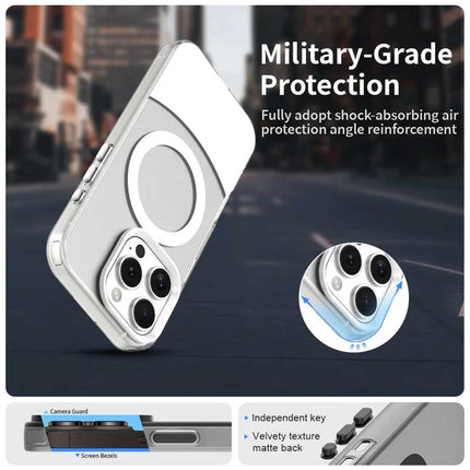 For iPhone 16 Pro Max Case Compatible with MagSafe Color Splicing IMD TPU+PET+PC Mobile Cover