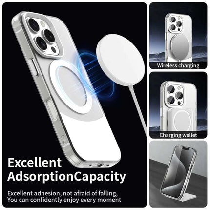 For iPhone 16 Pro Max Case Compatible with MagSafe Color Splicing IMD TPU+PET+PC Mobile Cover