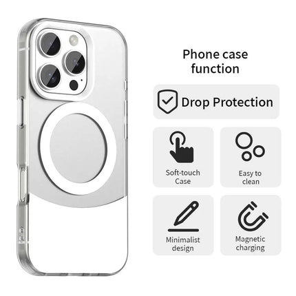 For iPhone 16 Pro Max Case Compatible with MagSafe Color Splicing IMD TPU+PET+PC Mobile Cover