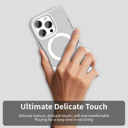 For iPhone 16 Pro Max Case Compatible with MagSafe Color Splicing IMD TPU+PET+PC Mobile Cover