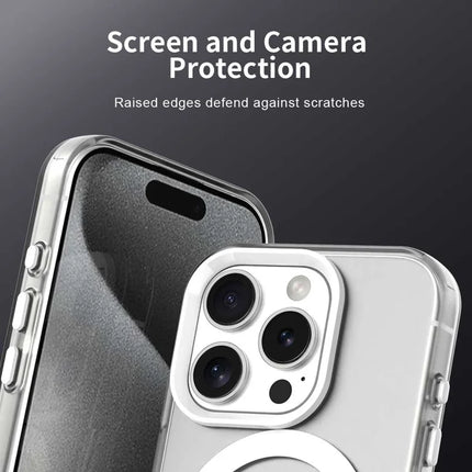 For iPhone 16 Pro Max Case Compatible with MagSafe Color Splicing IMD TPU+PET+PC Mobile Cover