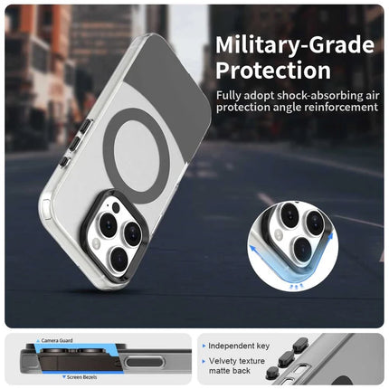 For iPhone 16 Pro Max Case Compatible with MagSafe Color Splicing IMD TPU+PET+PC Mobile Cover