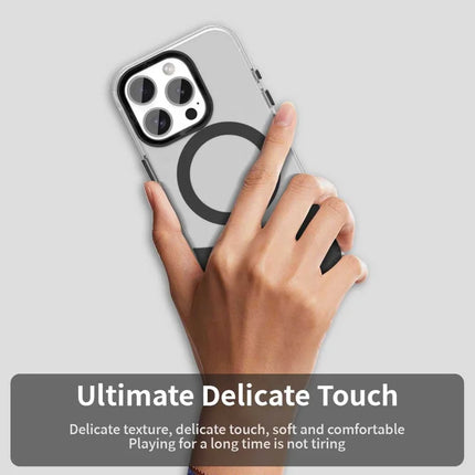 For iPhone 16 Pro Max Case Compatible with MagSafe Color Splicing IMD TPU+PET+PC Mobile Cover