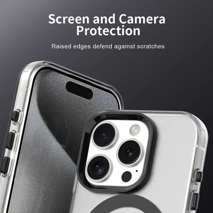 For iPhone 16 Pro Max Case Compatible with MagSafe Color Splicing IMD TPU+PET+PC Mobile Cover