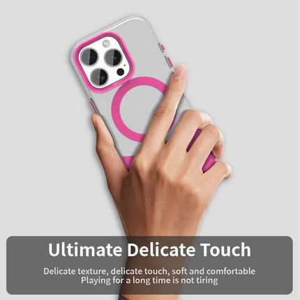 For iPhone 16 Pro Max Case Compatible with MagSafe Color Splicing IMD TPU+PET+PC Mobile Cover