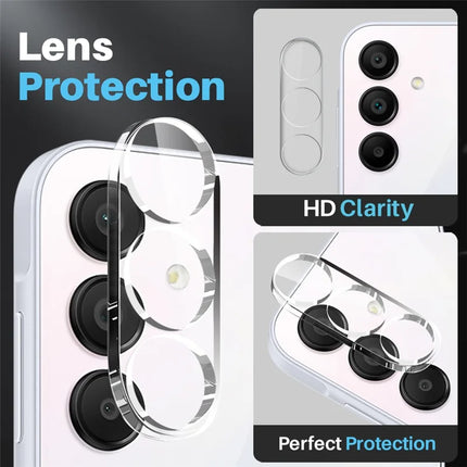 NORTHJO For Samsung Galaxy A15 5G / 4G Case Transparent PC+TPU Phone Cover Set with Screen Film + Lens Film