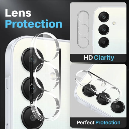 NORTHJO For Samsung Galaxy A25 5G (Global) (161.0 x 76.5 x 8.3mm) Case Transparent PC+TPU Phone Cover Set with Screen Film + Lens Film