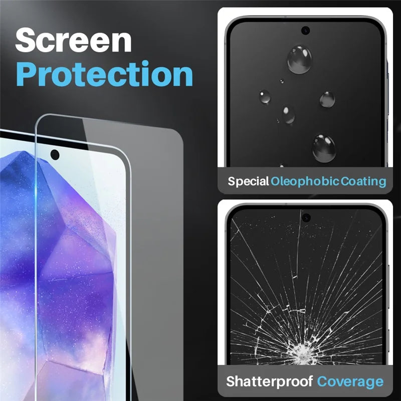 ShopCaseCart Cover Case Samsung Galaxy A55 5G Protective cover Transparent PC+TPU Phone Guard Set with Screen Film + Lens Film