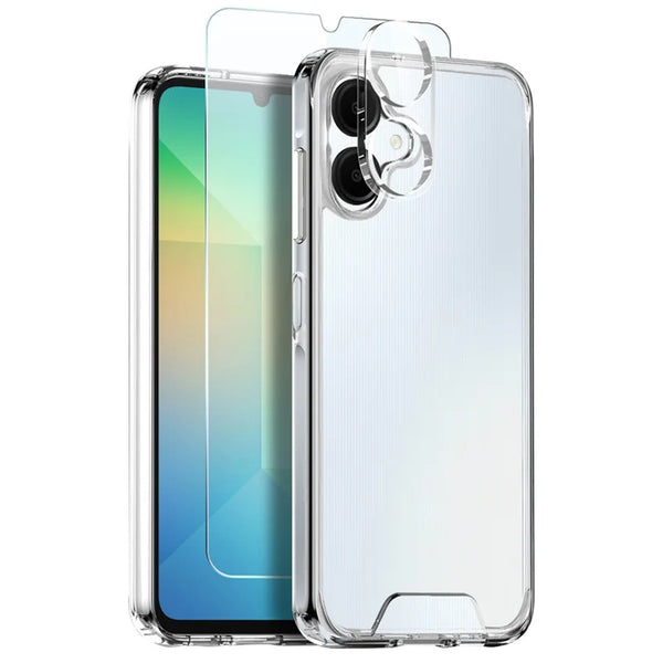 ShopCaseCart Cover Case Samsung Galaxy A06 Protective cover Transparent PC+TPU Phone Guard Set with Screen Film + Lens Film