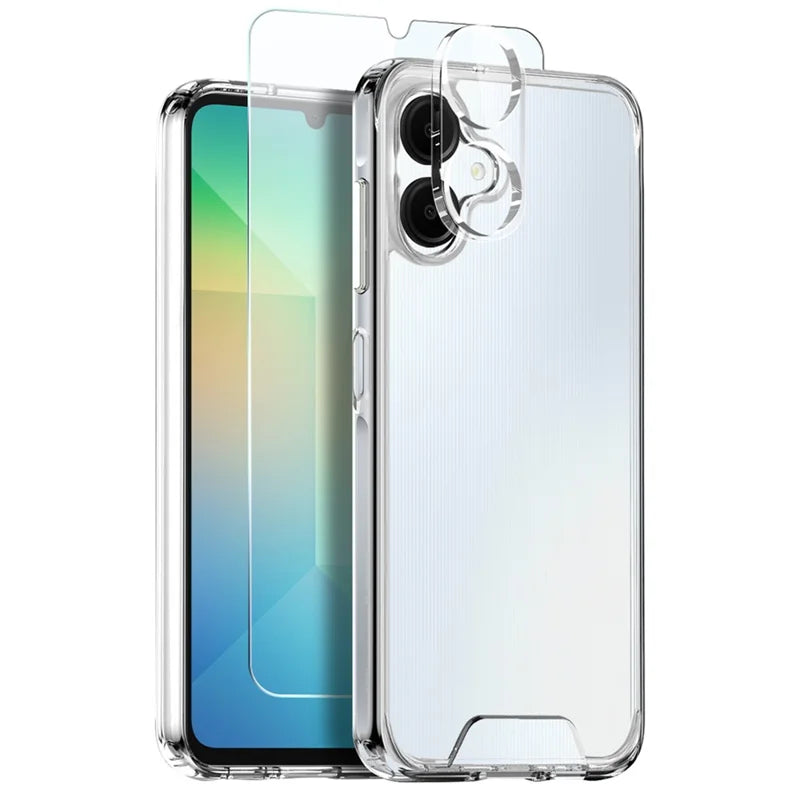 ShopCaseCart Cover Case Samsung Galaxy A06 Protective cover Transparent PC+TPU Phone Guard Set with Screen Film + Lens Film