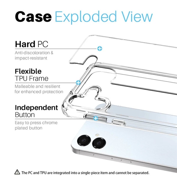 ShopCaseCart Cover Case Samsung Galaxy A06 Protective cover Transparent PC+TPU Phone Guard Set with Screen Film + Lens Film