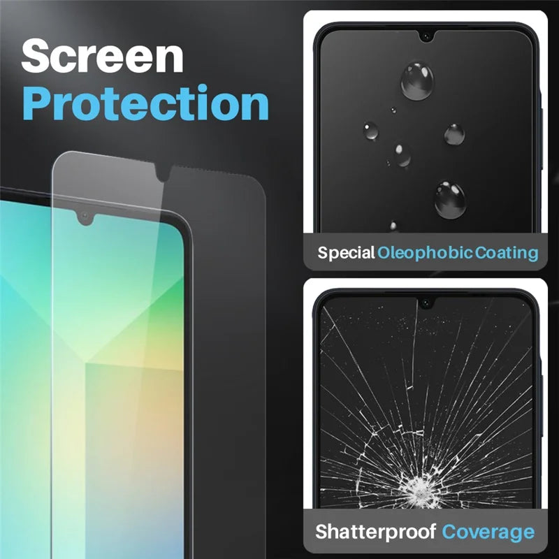 ShopCaseCart Cover Case Samsung Galaxy A06 Protective cover Transparent PC+TPU Phone Guard Set with Screen Film + Lens Film