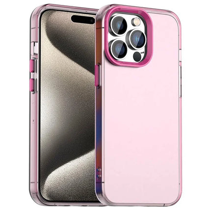For iPhone 15 Pro Max Case PC+TPU+PET Matte Anti-Drop Phone Back Cover - Red