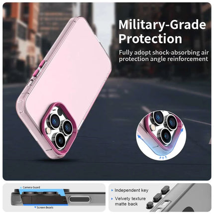 For iPhone 15 Pro Max Case PC+TPU+PET Matte Anti-Drop Phone Back Cover