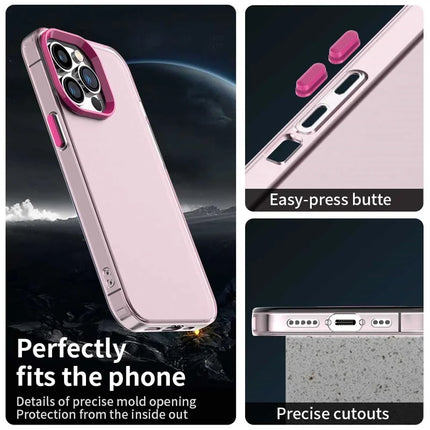 For iPhone 15 Pro Max Case PC+TPU+PET Matte Anti-Drop Phone Back Cover