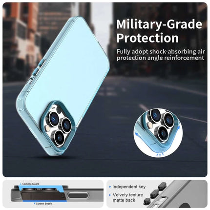 For iPhone 15 Pro Max Case PC+TPU+PET Matte Anti-Drop Phone Back Cover