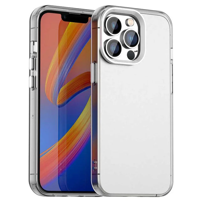 For iPhone 13 Pro Max Case PC+TPU+PET Matte Anti-Drop Phone Back Cover - White