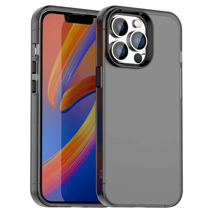 For iPhone 13 Pro Max Case PC+TPU+PET Matte Anti-Drop Phone Back Cover - Black