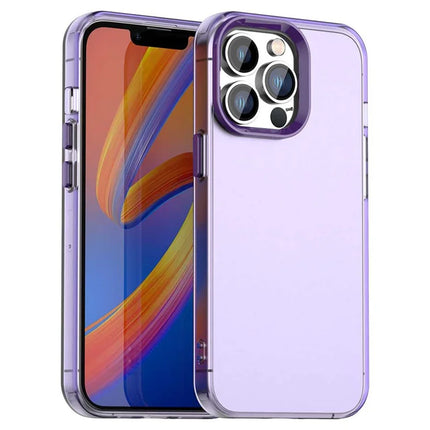 For iPhone 13 Pro Max Case PC+TPU+PET Matte Anti-Drop Phone Back Cover - Purple