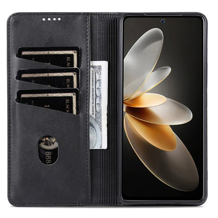 AZNS For Oppo Find X8 5G Case Cowhide Texture PU Leather Wallet Phone Cover