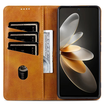 AZNS For Oppo Find X8 5G Case Cowhide Texture PU Leather Wallet Phone Cover