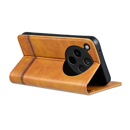AZNS For Oppo Find X8 5G Case Cowhide Texture PU Leather Wallet Phone Cover