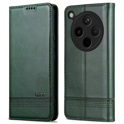 AZNS For Oppo Find X8 5G Case Cowhide Texture PU Leather Wallet Phone Cover - Green