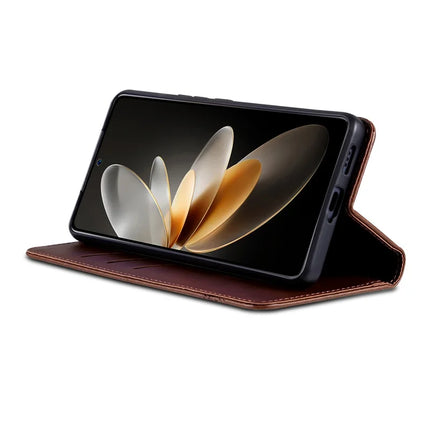 AZNS For Oppo Find X8 5G Case Cowhide Texture PU Leather Wallet Phone Cover