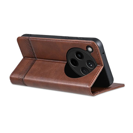 AZNS For Oppo Find X8 5G Case Cowhide Texture PU Leather Wallet Phone Cover