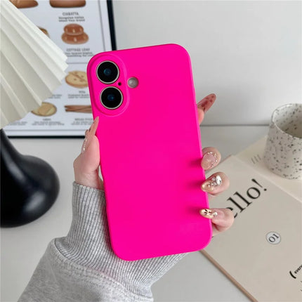 For iPhone 16 Phone Back Case Scratch Resistant Silicone Mobile Cover - Rose
