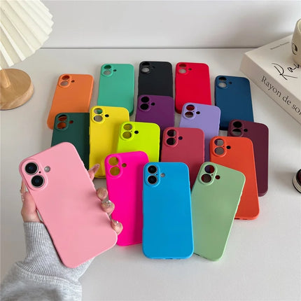 For iPhone 16 Plus Phone Back Case Scratch Resistant Silicone Mobile Cover