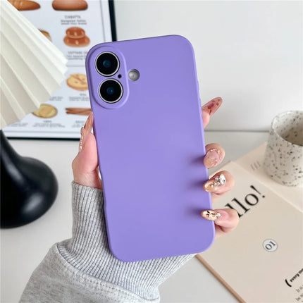 For iPhone 16 Plus Phone Back Case Scratch Resistant Silicone Mobile Cover - Lavender Purple