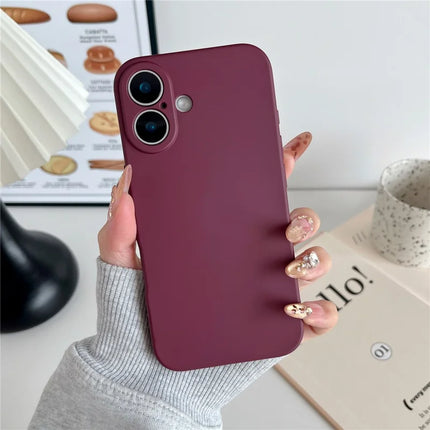For iPhone 16 Plus Phone Back Case Scratch Resistant Silicone Mobile Cover - Violet