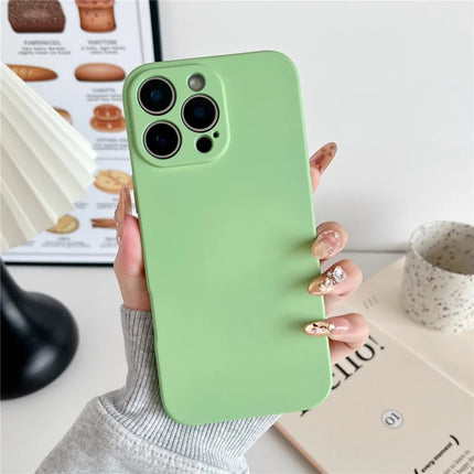 For iPhone 16 Pro Max Phone Back Case Scratch Resistant Silicone Mobile Cover - Matcha Green