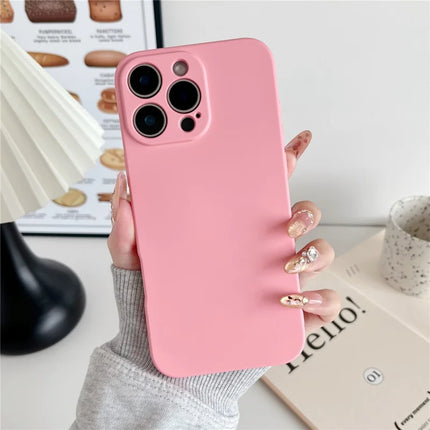 For iPhone 16 Pro Max Phone Back Case Scratch Resistant Silicone Mobile Cover - Deep Pink
