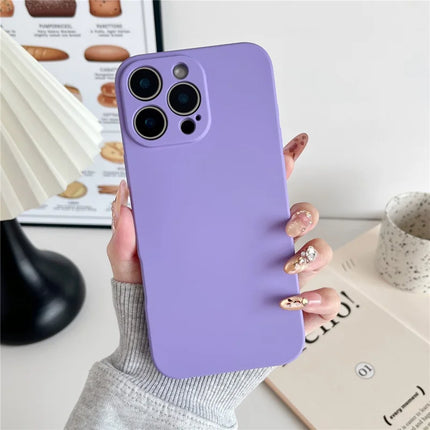 For iPhone 16 Pro Max Phone Back Case Scratch Resistant Silicone Mobile Cover - Lavender Purple