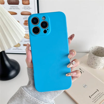 For iPhone 16 Pro Max Phone Back Case Scratch Resistant Silicone Mobile Cover - Deep Blue