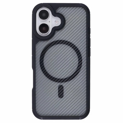 For iPhone 16 Plus Case Compatible with MagSafe Carbon Fiber TPU+PC Anti-Drop Phone Cover
