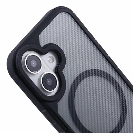 For iPhone 16 Plus Case Compatible with MagSafe Carbon Fiber TPU+PC Anti-Drop Phone Cover