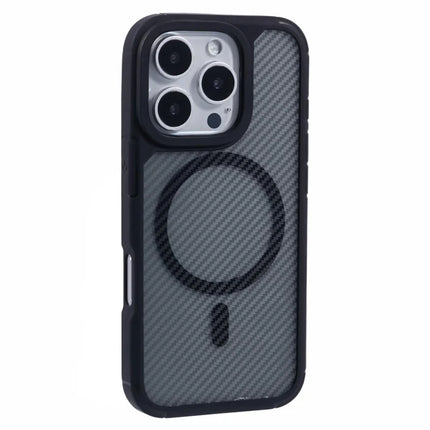 For iPhone 16 Pro Max Case Compatible with MagSafe Carbon Fiber TPU+PC Anti-Drop Phone Cover